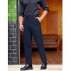 imageCOOFANDY Mens Classic Casual Dress Pants Expandable Waist Suit Pant Slim Fit Flat Front SlacksNavy Blue