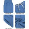 imageCOOFANDY Mens Cotton Linen Harem Pants Drawstring Casual Cropped Trousers Lightweight Loose Beach Yoga Pants with PocketsDark Blue
