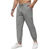 imageCOOFANDY Mens Casual Joggers Pants Cotton Elastic Waist Drawstring Chino Pants Hiking Outdoor Track SweatpantsLight Grey