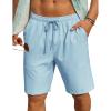 imageCOOFANDY Mens Casual Shorts 7 Inch Inseam Elastic Waist Drawstring Shorts Lightweight Quick Dry Summer Beach Board ShortsLight Blue