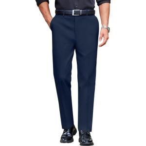 imageCOOFANDY Mens Classic Casual Dress Pants Expandable Waist Suit Pant Slim Fit Flat Front SlacksNavy Blue