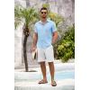 imageCOOFANDY Mens Button Down Short Sleeve Shirt Casual Shirts Summer Beach Textured Shirts with PocketBeau Blue