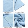 imageCOOFANDY Mens Button Down Short Sleeve Shirt Casual Shirts Summer Beach Textured Shirts with PocketBeau Blue