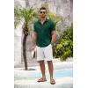 imageCOOFANDY Mens Button Down Short Sleeve Shirt Casual Shirts Summer Beach Textured Shirts with PocketDark Green