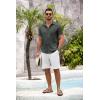 imageCOOFANDY Mens Button Down Short Sleeve Shirt Casual Shirts Summer Beach Textured Shirts with PocketDark Grey