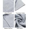 imageCOOFANDY Mens Button Down Short Sleeve Shirt Casual Shirts Summer Beach Textured Shirts with PocketLight Grey
