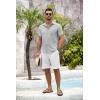 imageCOOFANDY Mens Button Down Short Sleeve Shirt Casual Shirts Summer Beach Textured Shirts with PocketLight Grey