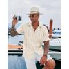 imageCOOFANDY Mens Cuban Guayabera Shirt Casual Short Sleeve Button Down Shirts Summer Beach ShirtsBeige