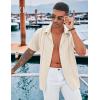imageCOOFANDY Mens Cuban Guayabera Shirt Casual Short Sleeve Button Down Shirts Summer Beach ShirtsBeige