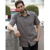 imageCOOFANDY Mens Cuban Guayabera Shirt Casual Short Sleeve Button Down Shirts Summer Beach ShirtsDark Grey