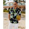 imageCOOFANDY Mens Hawaiian Shirt Short Sleeve Button Down Shirts Tropical Floral Summer Beach ShirtsBlack  Summer Vitality