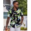 imageCOOFANDY Mens Hawaiian Shirt Short Sleeve Button Down Shirts Tropical Floral Summer Beach ShirtsBlack  Summer Vitality