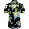 imageCOOFANDY Mens Hawaiian Shirt Short Sleeve Button Down Shirts Tropical Floral Summer Beach ShirtsBlack  Summer Vitality