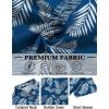 imageCOOFANDY Mens Hawaiian Shirt Short Sleeve Button Down Shirts Tropical Floral Summer Beach ShirtsBlue  Palm Leaf