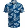 imageCOOFANDY Mens Hawaiian Shirt Short Sleeve Button Down Shirts Tropical Floral Summer Beach ShirtsBlue  Palm Leaf