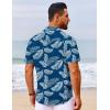 imageCOOFANDY Mens Hawaiian Shirt Short Sleeve Button Down Shirts Tropical Floral Summer Beach ShirtsBlue  Palm Leaf