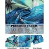 imageCOOFANDY Mens Hawaiian Shirt Short Sleeve Button Down Shirts Tropical Floral Summer Beach ShirtsLight Blue  Island Scenery