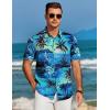 imageCOOFANDY Mens Hawaiian Shirt Short Sleeve Button Down Shirts Tropical Floral Summer Beach ShirtsLight Blue  Island Scenery