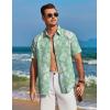 imageCOOFANDY Mens Hawaiian Shirt Short Sleeve Button Down Shirts Tropical Floral Summer Beach ShirtsLight Green  Graffiti Leaf