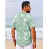 imageCOOFANDY Mens Hawaiian Shirt Short Sleeve Button Down Shirts Tropical Floral Summer Beach ShirtsLight Green  Graffiti Leaf