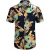 imageCOOFANDY Mens Hawaiian Shirt Short Sleeve Button Down Shirts Tropical Floral Summer Beach ShirtsNavy  Abstract Print