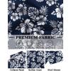imageCOOFANDY Mens Hawaiian Shirt Short Sleeve Button Down Shirts Tropical Floral Summer Beach ShirtsNavy  Backyard Flowers