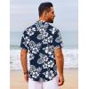 imageCOOFANDY Mens Hawaiian Shirt Short Sleeve Button Down Shirts Tropical Floral Summer Beach ShirtsNavy  Backyard Flowers