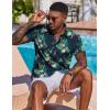 imageCOOFANDY Mens Hawaiian Shirt Short Sleeve Button Down Shirts Tropical Floral Summer Beach ShirtsNavy  Flamingo