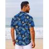 imageCOOFANDY Mens Hawaiian Shirt Short Sleeve Button Down Shirts Tropical Floral Summer Beach ShirtsNavy  Palm Leaf