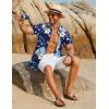 imageCOOFANDY Mens Hawaiian Shirt Short Sleeve Button Down Shirts Tropical Floral Summer Beach ShirtsNavy  Plum Flower