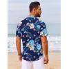 imageCOOFANDY Mens Hawaiian Shirt Short Sleeve Button Down Shirts Tropical Floral Summer Beach ShirtsNavy  Plum Flower