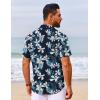 imageCOOFANDY Mens Hawaiian Shirt Short Sleeve Button Down Shirts Tropical Floral Summer Beach ShirtsNavy  Tropical Flower