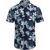 imageCOOFANDY Mens Hawaiian Shirt Short Sleeve Button Down Shirts Tropical Floral Summer Beach ShirtsNavy  Tropical Flower