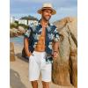 imageCOOFANDY Mens Hawaiian Shirt Short Sleeve Button Down Shirts Tropical Floral Summer Beach ShirtsNavy  White Floral