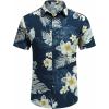 imageCOOFANDY Mens Hawaiian Shirt Short Sleeve Button Down Shirts Tropical Floral Summer Beach ShirtsNavy  White Floral