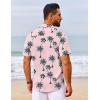 imageCOOFANDY Mens Hawaiian Shirt Short Sleeve Button Down Shirts Tropical Floral Summer Beach ShirtsPink  Coconut Tree