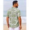 imageCOOFANDY Mens Hawaiian Shirt Short Sleeve Button Down Shirts Tropical Floral Summer Beach ShirtsSage Green  Tropical Leaf