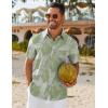 imageCOOFANDY Mens Hawaiian Shirt Short Sleeve Button Down Shirts Tropical Floral Summer Beach ShirtsSage Green  Tropical Leaf