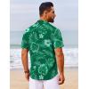 imageCOOFANDY Mens Hawaiian Shirt Short Sleeve Button Down Shirts Tropical Floral Summer Beach ShirtsTurquoise  Palm Leaf