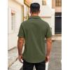 imageCOOFANDY Mens Button Down Shirts Short Sleeve Casual Dress Shirts Untucked Summer Shirt with PocketArmy Green