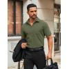imageCOOFANDY Mens Button Down Shirts Short Sleeve Casual Dress Shirts Untucked Summer Shirt with PocketArmy Green