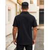 imageCOOFANDY Mens Button Down Shirts Short Sleeve Casual Dress Shirts Untucked Summer Shirt with PocketBlack