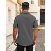 imageCOOFANDY Mens Button Down Shirts Short Sleeve Casual Dress Shirts Untucked Summer Shirt with PocketDark Grey