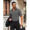 imageCOOFANDY Mens Button Down Shirts Short Sleeve Casual Dress Shirts Untucked Summer Shirt with PocketDark Grey
