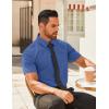 imageCOOFANDY Mens Button Down Shirts Short Sleeve Casual Dress Shirts Untucked Summer Shirt with PocketDenim Blue
