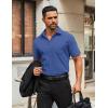 imageCOOFANDY Mens Button Down Shirts Short Sleeve Casual Dress Shirts Untucked Summer Shirt with PocketDenim Blue