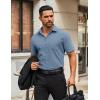 imageCOOFANDY Mens Button Down Shirts Short Sleeve Casual Dress Shirts Untucked Summer Shirt with PocketGrey Blue