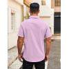 imageCOOFANDY Mens Button Down Shirts Short Sleeve Casual Dress Shirts Untucked Summer Shirt with PocketLavender