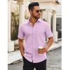 imageCOOFANDY Mens Button Down Shirts Short Sleeve Casual Dress Shirts Untucked Summer Shirt with PocketLavender