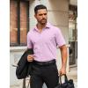 imageCOOFANDY Mens Button Down Shirts Short Sleeve Casual Dress Shirts Untucked Summer Shirt with PocketLavender